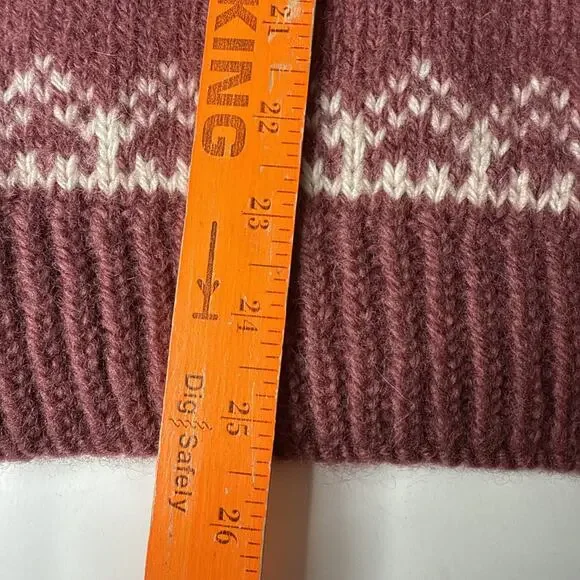 Vintage Dale Of Norway Pure New Wool Maroon White Knit Sweater Adult Size L 52 - Picture 7 of 13